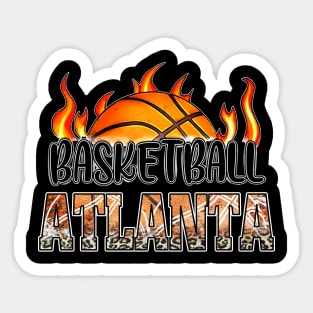 Classic Basketball Design Atlanta Personalized Proud Name Sticker